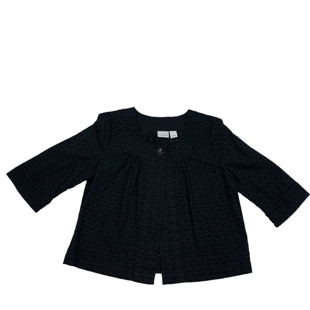Kim Rogers 100% Cotton Eyelet Retro Vibes Jacket Women's Size Small